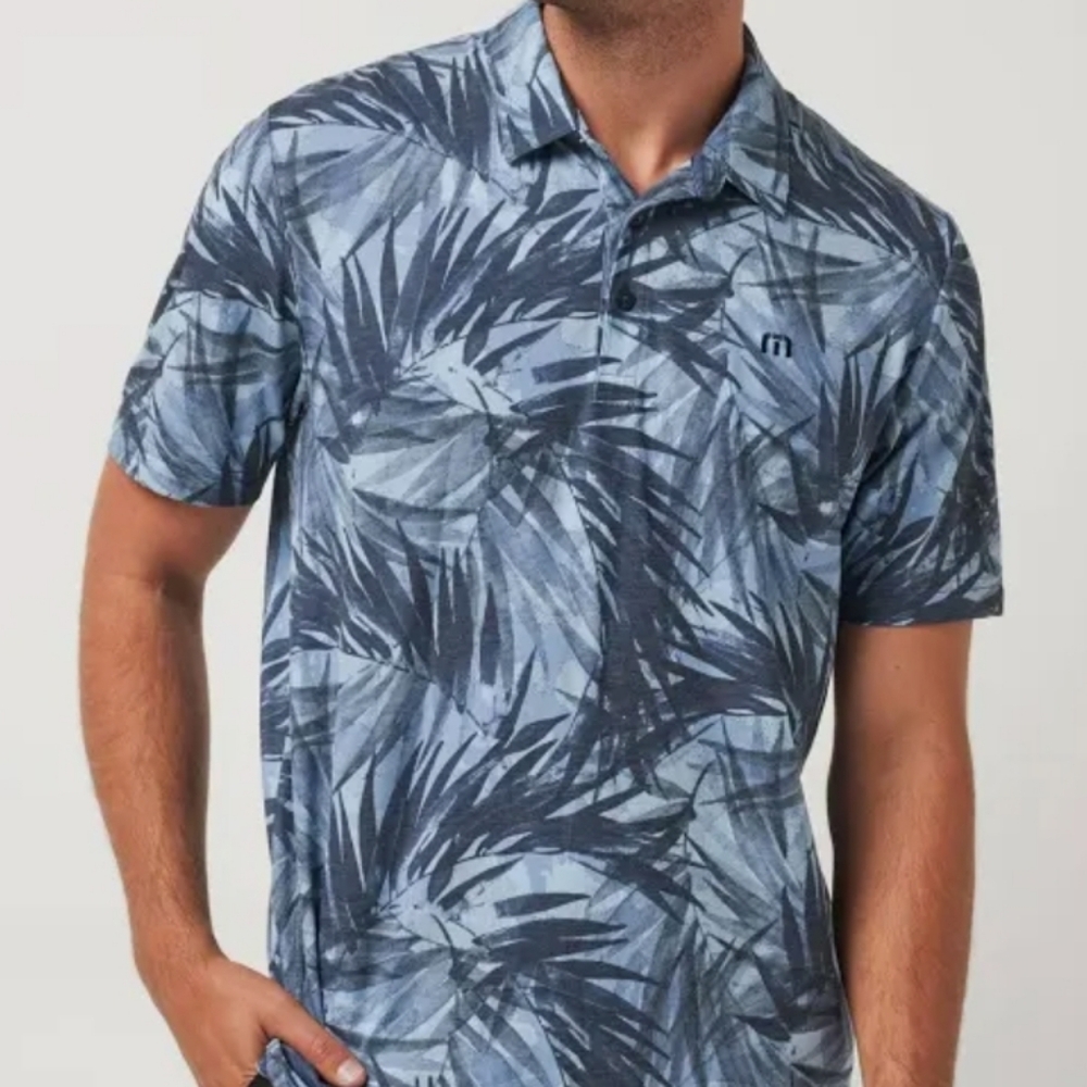 Travis Mathew Forest Reserve Short Sleeve Polo Blue Size Small